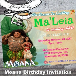Invito di compleanno di Moana