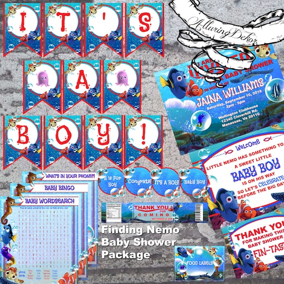 finding nemo baby shower invitations