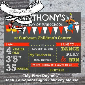 My First Day of... Back To School Sign - Mickey Mouse
