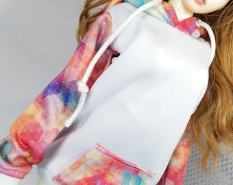 Pattern - BJD Hoodie - SIZE Range MSD Souldoll, Similar 1/4 Scale dolls
