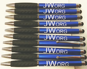 SPECIAL - Lower Price - 10 jw.org Pen (STYLUS) w/Rubber Grip, "Great Pioneer Gift"