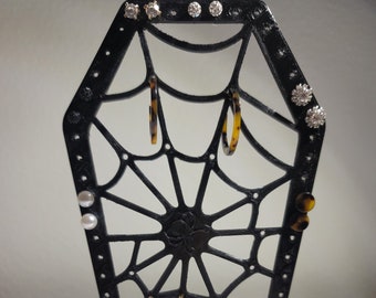 Coffin Spiderweb Earring Display | Earring Stand | Earring Tree | Earring Holder | Earring Display | Jewelry Stand | Jewelry Organizer