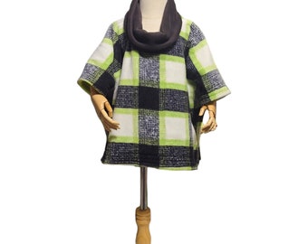 Car Seat Safe Poncho Personalized Reversible Carka Baby Infant Toddler Black White Neon Green Plaid Fleece Soft Warm B2Q