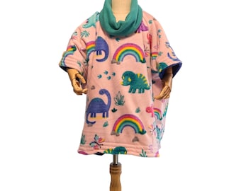 Hoodless Car Seat Safe Poncho Personalized Reversible Carka Baby Infant Toddler Dinosaur Rainbow Butterfly Pink Blue Purple Fleece Soft Warm