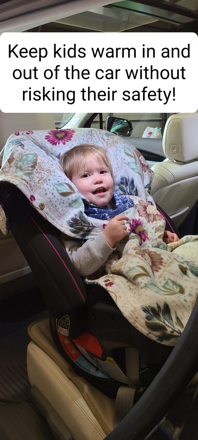 Car Seat Safe Poncho Personalized Reversible Baby Infant Toddler Hunter