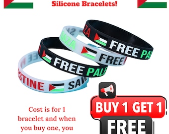 Support PALESTINE Bracelet ***Partial Proceeds to Human Concern International*** Buy 1 Get 1 FREE of Opposite Colour!