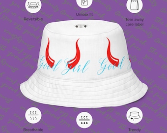 Reversible Bucket Hat: Good Girl / Bad Girl, Festival Streetwear