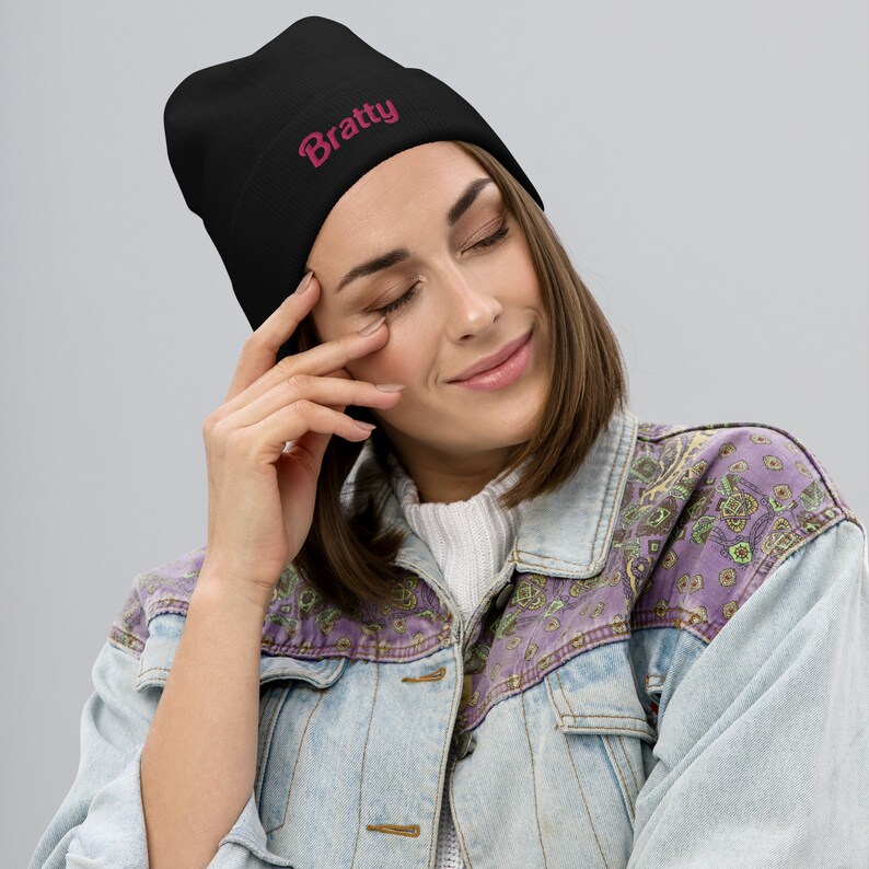 Bratty Embroidered Beanie