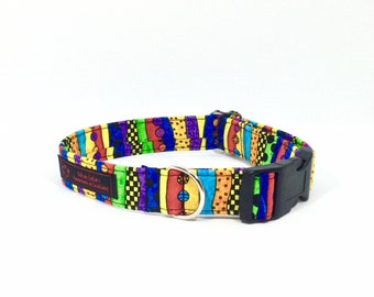 Doodles Stripes Collar,luxury dog collar, luxury dog leash available, dogs, pets, stripes, made in Scotland