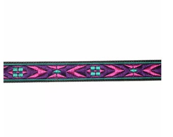 Lyra Dog Lead , handcrafted , matching luxury dog collar to order, luxury dog leash, dogs , pets, jacquard ribbon,