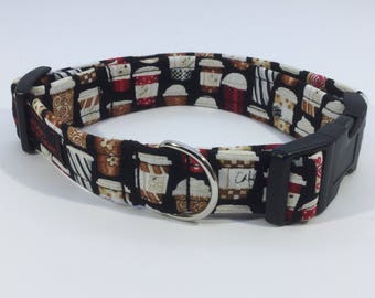 Coffee Cups Collar, coffe, cappuccino ,latte,coffee bean,luxury dog collar, luxury dog leash, dogs, pets