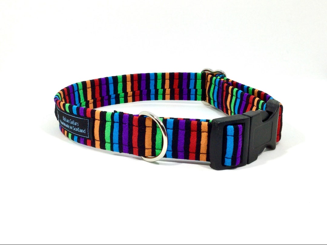 Stripes on Black Collar 1 Luxury Dog Collar Luxury Dog Etsy