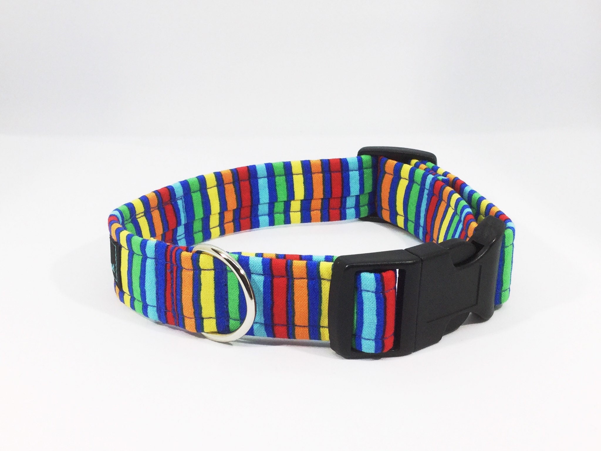 Stripes on Blue Collar, luxury dog collar, luxury dog leash, dogs, pets