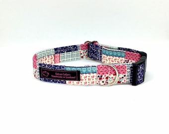 Patchwork dog collar,made in Scotland, patchwork,luxury, handmade