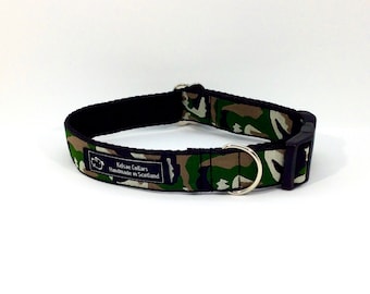 Camo Lead in green handcrafted , matching luxury dog collar to order, luxury dog leash, dogs , pets, jacquard ribbon,