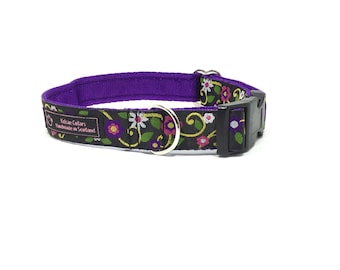 Flowers (2)collar,handcrafted , luxury dog collar, luxury dog leash to match available , dogs , pets, made in Scotland, Kelsae