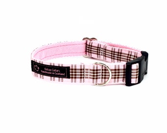 Raspberry Tartan lead, made in Scotland, Scottish clans, Royal Family, plaid, raspberry  tartan