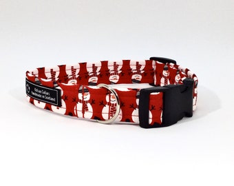 Snowmen Dog Collar,Christmas,dog collar,luxury dog collar,festive,made in scotland,