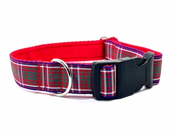 Ancient MacRae Tartan Collar, Scottish clans,plaid, pets, dogs,luxury dog collar