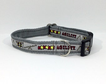 Grey Agility Lead, handcrafted , luxury dog collar, luxury dog leash, dogs , pets, agility competition
