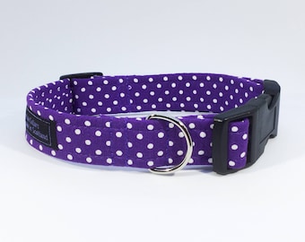 Dotty Collar in Purple, Cerise,Pistachio, Red or Light Blue polka dot,spots,luxury dog collar , luxury dog leash  dog ,pets