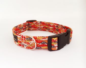 Traffic Jam Collar, Traffic Jam Lead,  Cars Lead, Cars dog collar,dog leash,luxury dog collar,luxury dog leash,dogs, pets, orange dog collar