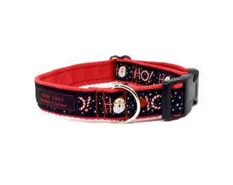 Ho, Ho, Ho Collar, Christmas, handcrafted , luxury dog collar,dogs , pets, made in Scotland, Santa