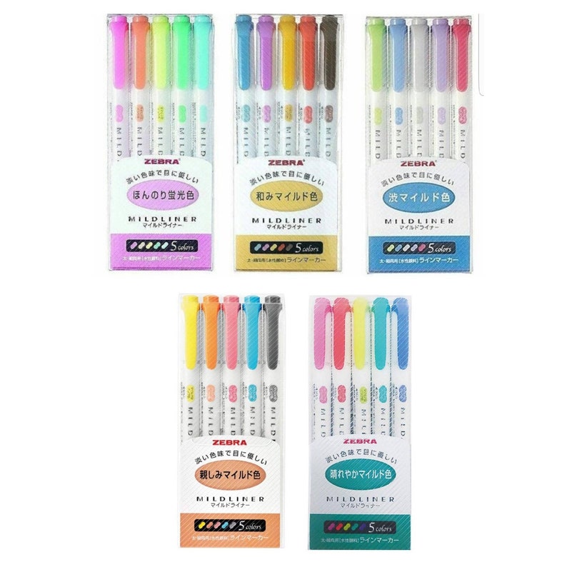 Zebra Mildliner Highlighter Set Etsy