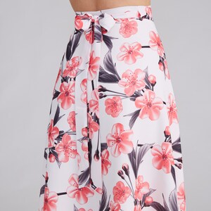 COCO Orange Floral Tango Skirt, Wrap Skirt, Tango Skirt, Dance Skirt, Ballroom Skirt, Skirt with Bow, Bridal Floral Skirt image 6