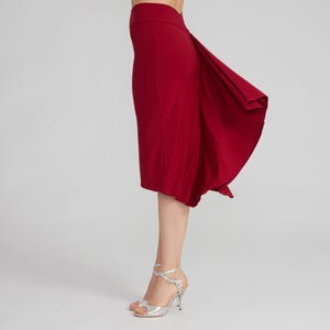 Size XS* Bordeaux Red Fishtail Tango Skirt, Fitted Dance Skirt with Elegant Back Detail – Design VALENTINA