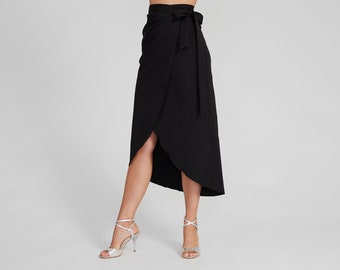 JULIET Tango Skirt in Black, Dance Skirt, Wrap Skirt for Swing or Tango Dancing