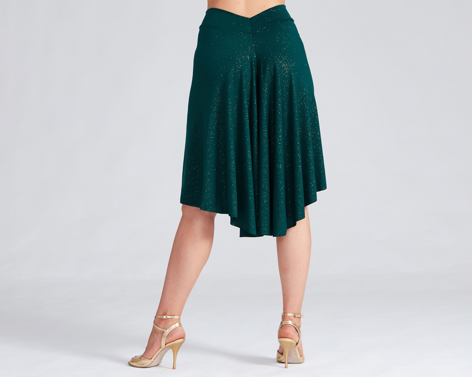 Sparkling Green Tango Skirt with Slit Dance Skirt Ballroom | Etsy