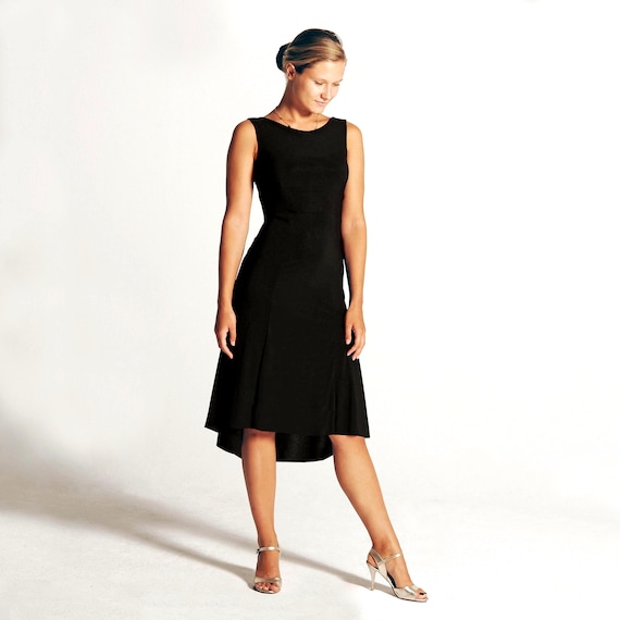 Classic Black Tango Dress, High-low Hem A-line Ballroom Practice Dress |  CARLA - Etsy