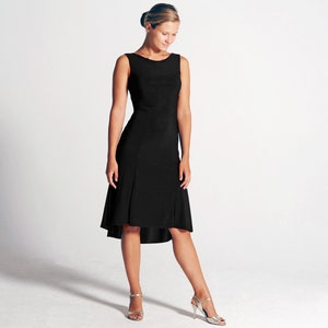 CARLA Black Tango Dress with A-line, Dance Dress, Ballroom Dress, Flow Dress, Tailed Dress, Little Black Dress image 1