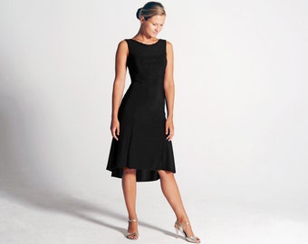 CARLA Schwarzes Tango Kleid mit A-Linie, Tanzkleid, Standardkleid, fließendes Kleid, tailed Kleid, das kleine Schwarze