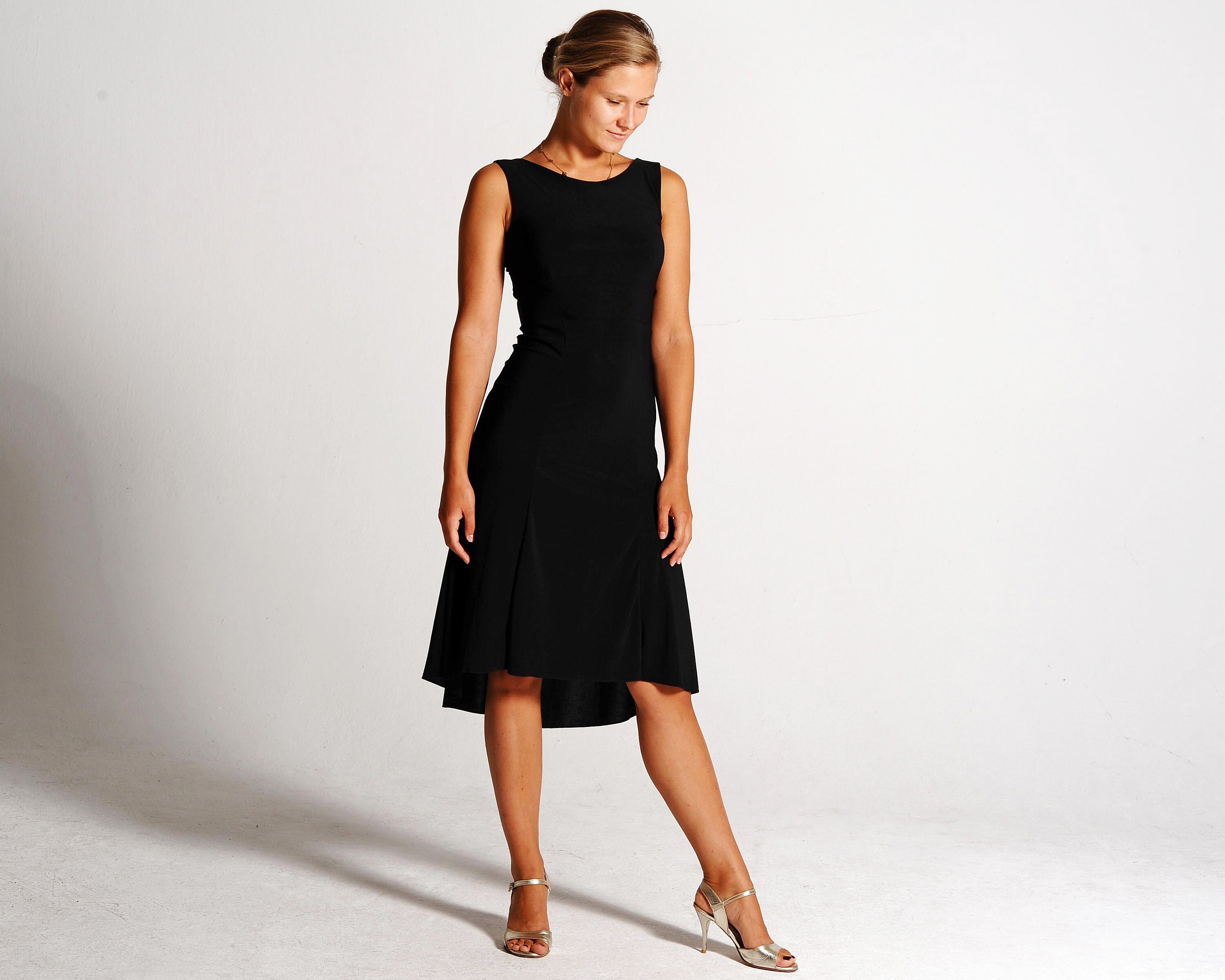 Black Tango Dress with Aline Dance Dress Ballroom Dress Etsy