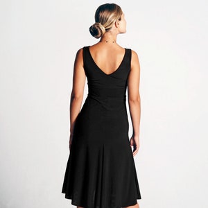 CARLA Black Tango Dress with A-line, Dance Dress, Ballroom Dress, Flow Dress, Tailed Dress, Little Black Dress image 4