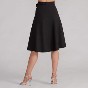 Black Tango Wrap Skirt, High Waisted Milonga Dance Skirt, Adjustable Practice Wear, XS-M – COCO image 5