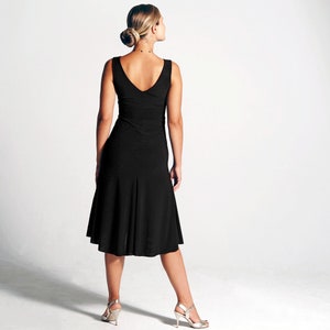 CARLA Black Tango Dress with A-line, Dance Dress, Ballroom Dress, Flow Dress, Tailed Dress, Little Black Dress image 2