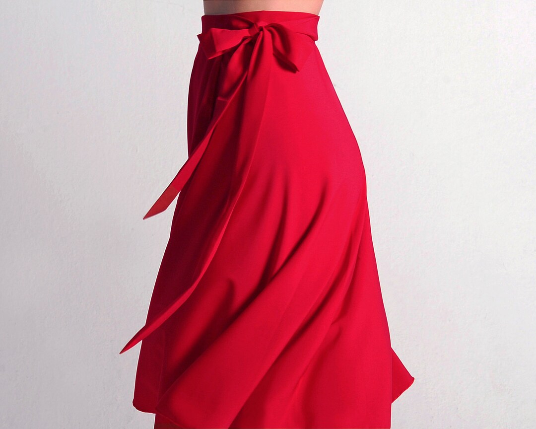 COCO Red Tango wrap Skirt Tango Dance Skirt Red Ballroom Etsy