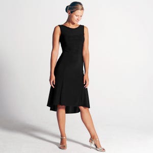 Black Tango Dress with A-line, Dance Dress, Ballroom Dress, Elegant Flow Dress - Design CARLA