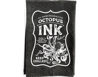 Octopus Ink Halloween Kitchen Towel