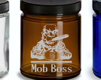 Mob Boss marihuana Stash jar, onkruid jar, onkruid container, maryjane, onkruid, marihuana jar, marihuana container, aangepaste marihuana pot,