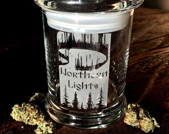 Northern Lights staat marihuana Stash jar, onkruid jar, onkruid container, maryjane, onkruid, marihuana jar, marihuana container, aangepaste marihuana jar