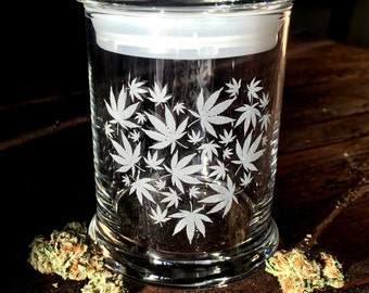 Cannabis Leaves Heart marijuana Stash jar,weed jar,weed container,maryjane,weed,marijuana jar,marijuana container,custom marijuana jar