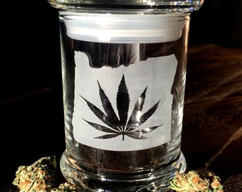 Oregon state marihuana Stash jar, onkruid jar, onkruid container, maryjane, onkruid, marihuana jar, marihuana container, aangepaste marihuana pot,