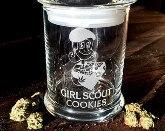 Girl Scout Cookies marijuana Stash jar,weed jar,weed container,maryjane,weed,marijuana jar,marijuana container,custom marijuana jar