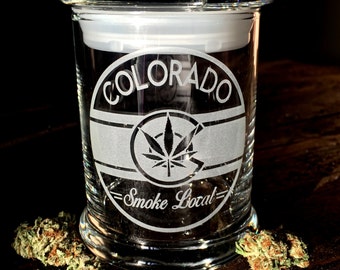 Vlag van Colorado roken lokale marihuana Stash jar, onkruid jar, onkruid container, maryjane, onkruid, marihuana jar, marihuana container, aangepaste marihuana jar