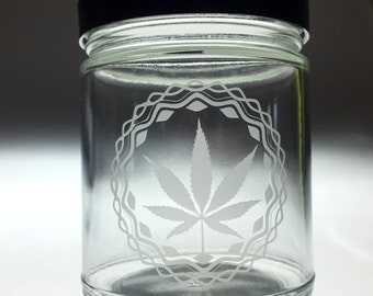 Gedraaide blad Stash jar, maryjane, marihuana, onkruid, marihuana jar, marihuana-container, wiet pot, marihuana cadeau, aangepaste marihuana pot,