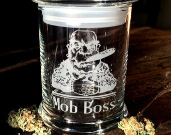 Mob Boss marijuana Stash jar,weed jar,weed container,maryjane,weed,marijuana jar,marijuana container,custom marijuana jar,